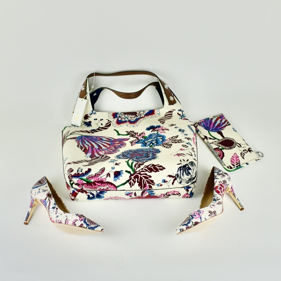 Tory Burch Rory Printed Tote In Multi Happy Times - Picture 3 of 16